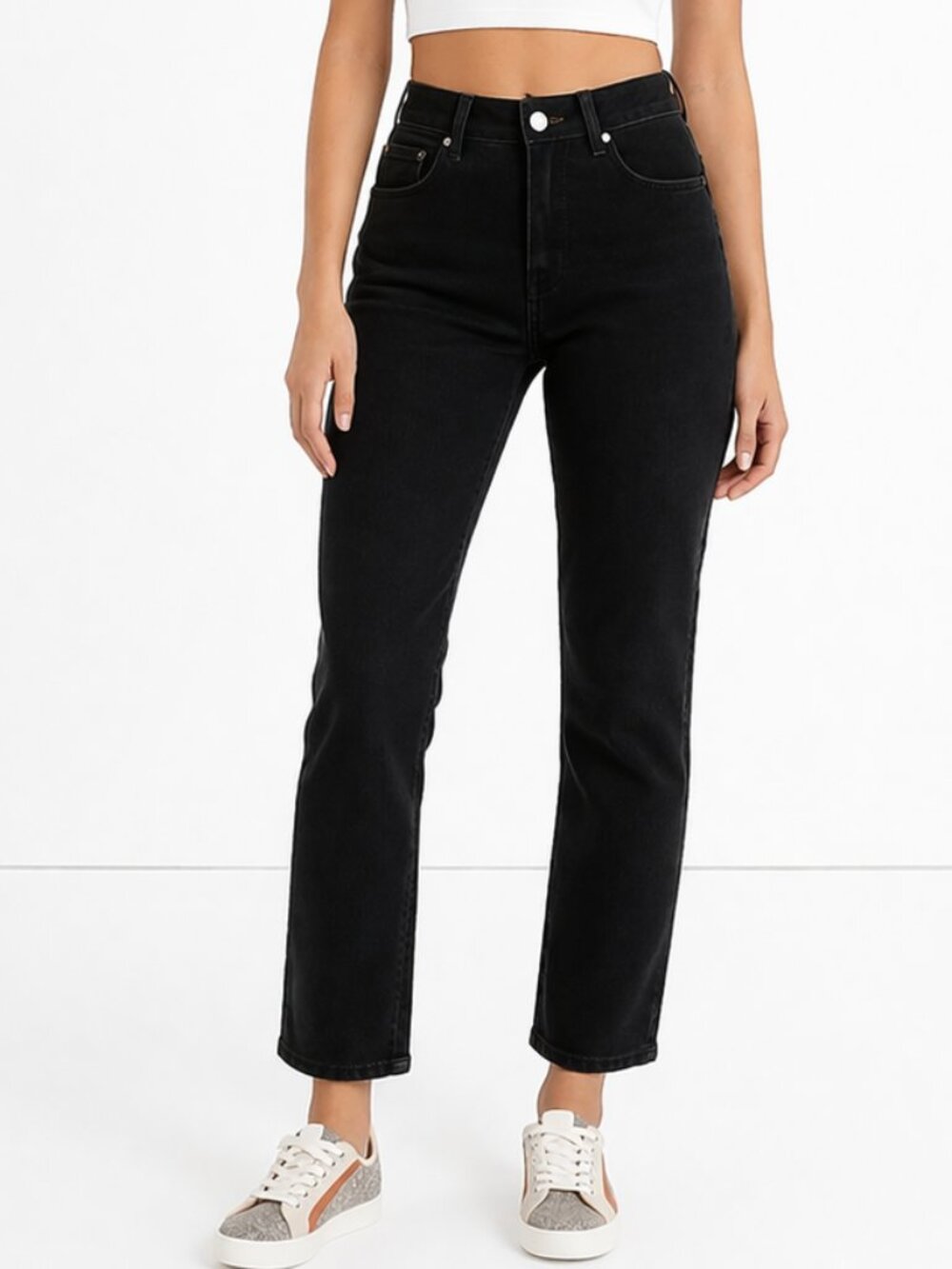 Madewell Cali Demi Boot Jeans Women's 23 Black Denim‎ Cropped Stretch Casual